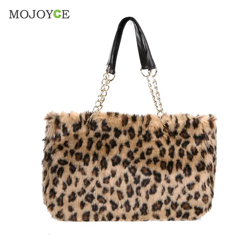 Fashion New Plush Women Bag Fur Chain Handbag Ladies Shoulder Bag Larger Capacity Female Tote Clutch Bolsa Feminina 1