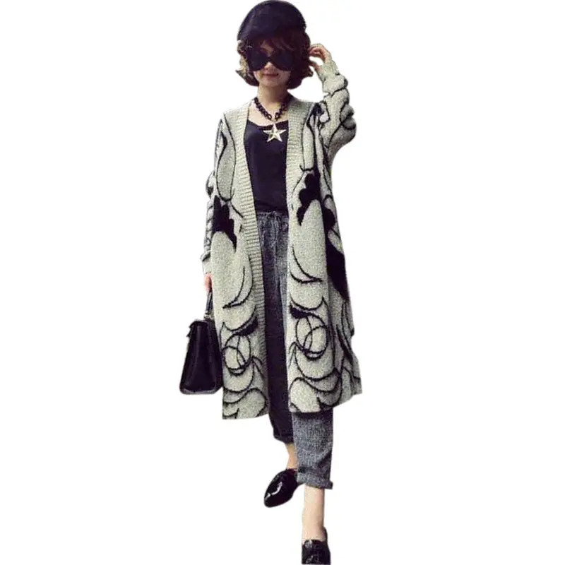 Fashion New Women's Long Knitted Cardigan Loose Casual Sweater Lady Jacket Coat 1