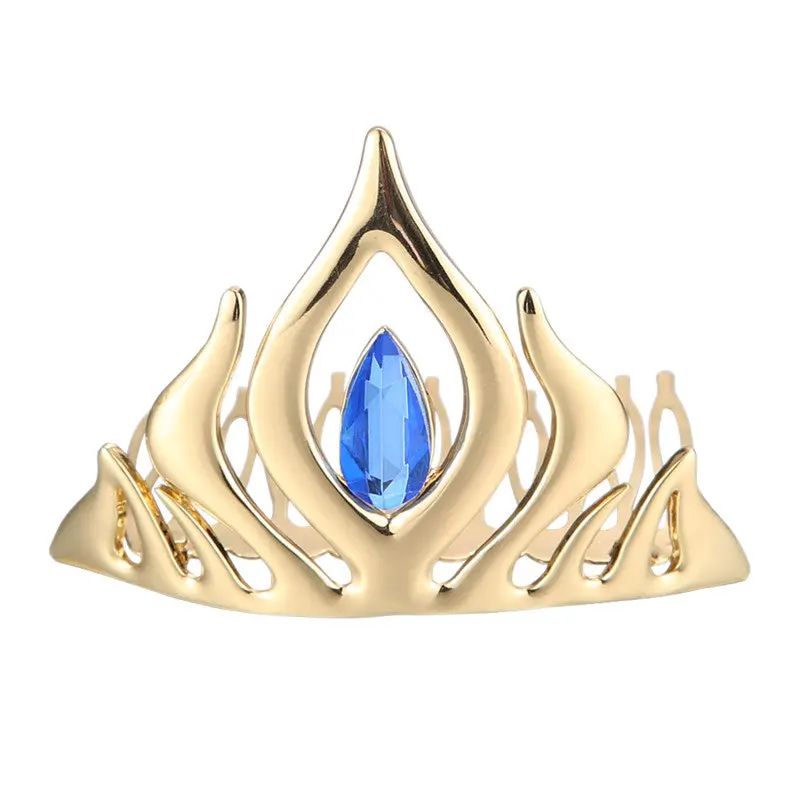 Fashion Princess Girls Crown For Children Cosplay Headwear Gold+Blue Crowns Beautiful New Headhand Hair Accessary 1
