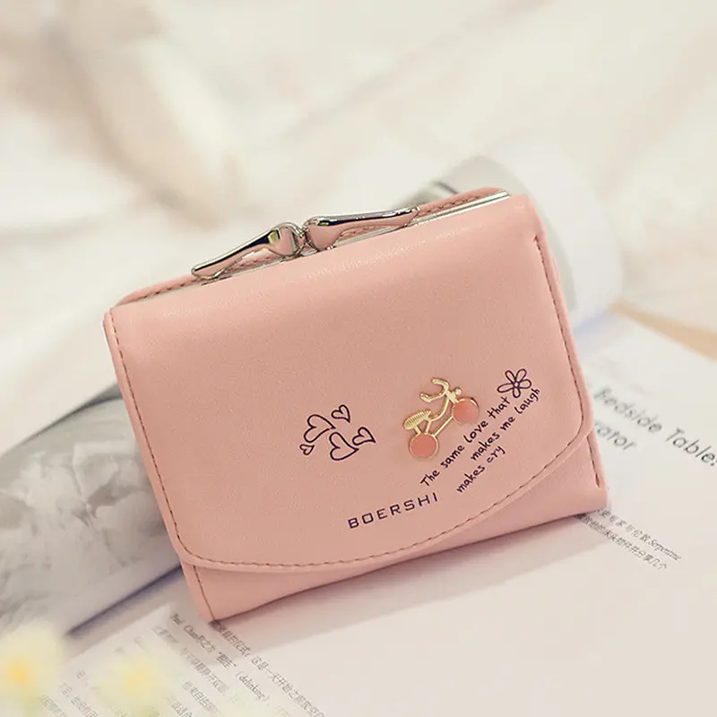 Fashion Pu Faux Leather Women Small Wallet Letter Print Card Holder Zip Coin Purse Clutch Coins Wallet Purses Pockets1stl 1