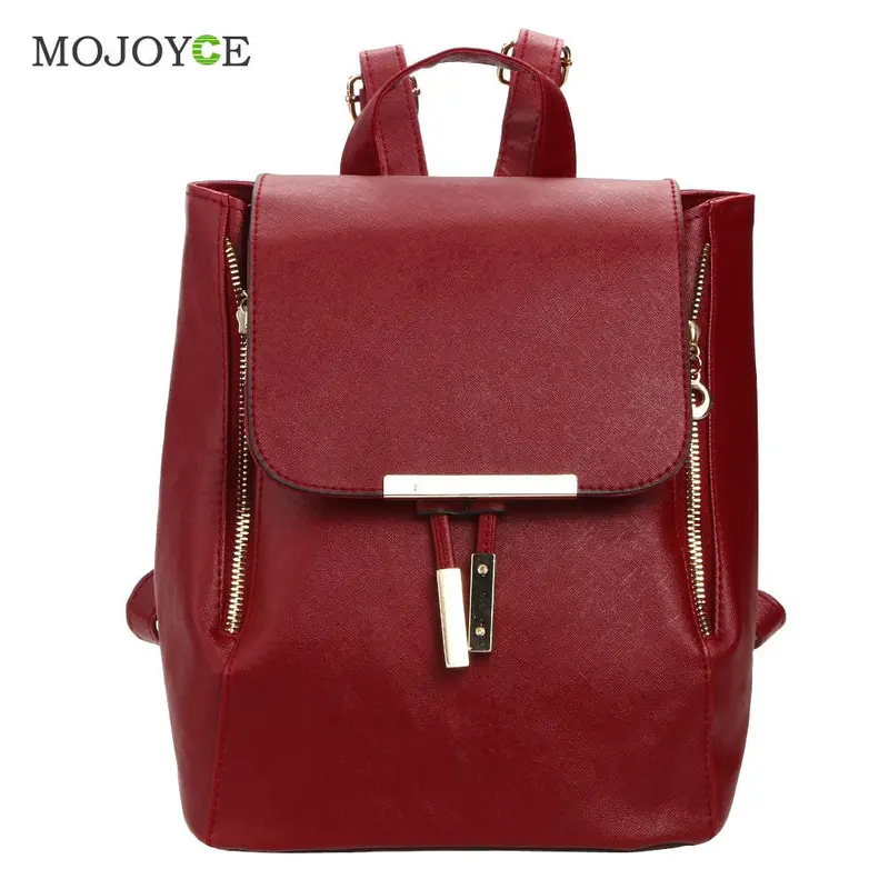Fashion Pu Leather Backpack Women Mochila Backpacks For Teenage Girls School Bags For Teenagers Bagpack Mochilas Mujer 1