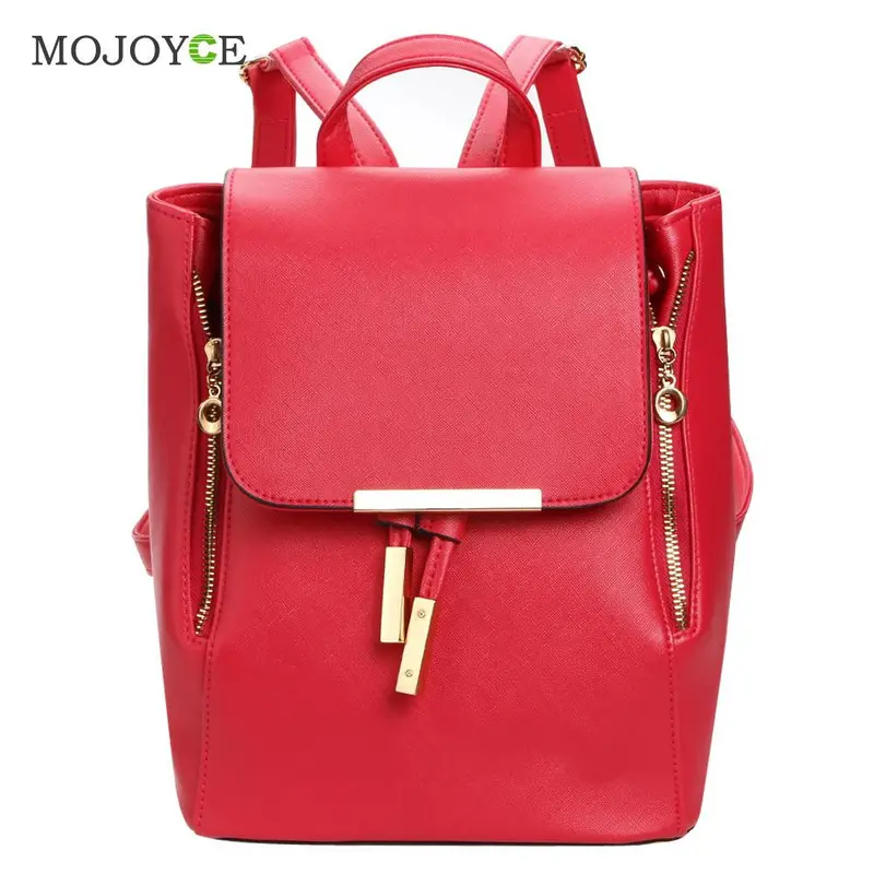 Fashion Pu Leather Backpack Women Mochila Backpacks For Teenage Girls School Bags For Teenagers Bagpack Mochilas Mujer 2