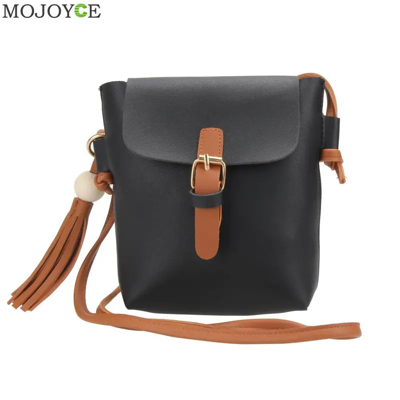 Fashion Pu Leather Barrel Women Bag Tassel Belt Leisure Shoulder Crossbody Bag Tassel Bucket Handbags Tote Satchel Brand Bolsa 1