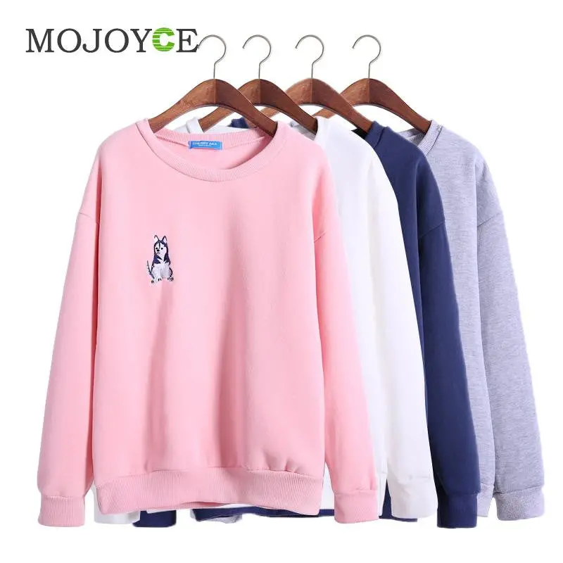 Fashion Pullover Hoodies Women Loose Stitching Puppies Kawaii Sweatershirt Hoodies Pink Sweatshirt Women 7