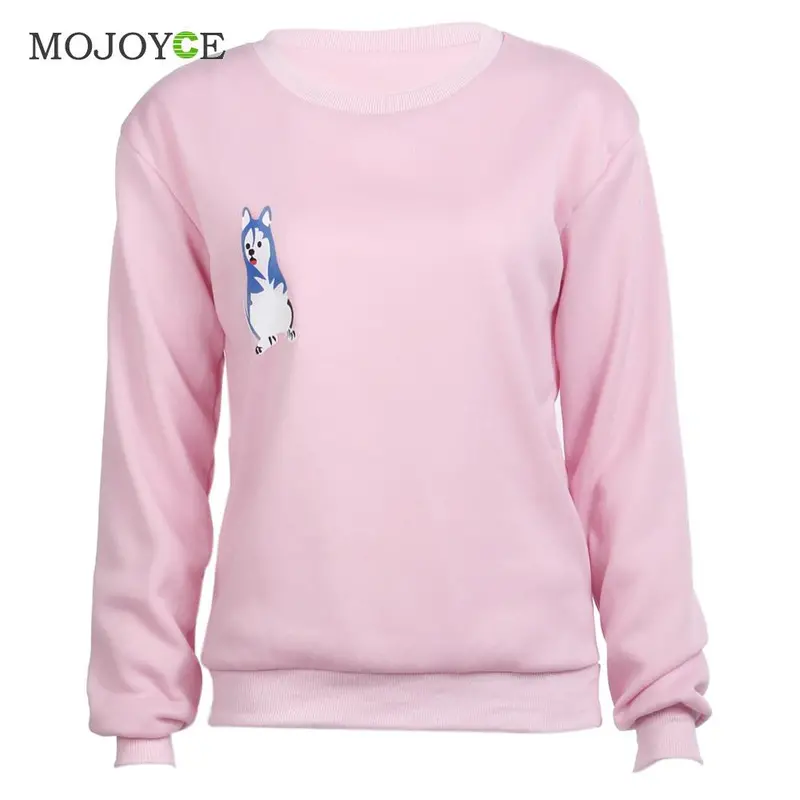 Fashion Pullover Hoodies Women Loose Stitching Puppies Kawaii Sweatershirt Hoodies Pink Sweatshirt Women 9