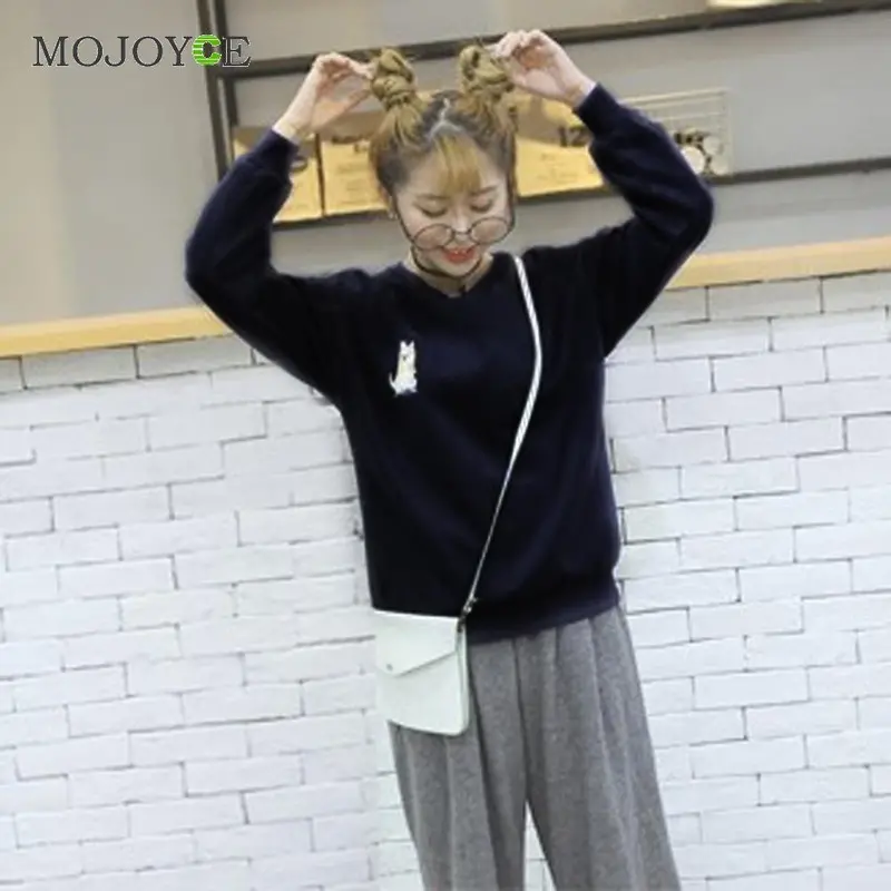 Fashion Pullover Hoodies Women Loose Stitching Puppies Kawaii Sweatershirt Hoodies Pink Sweatshirt Women 9