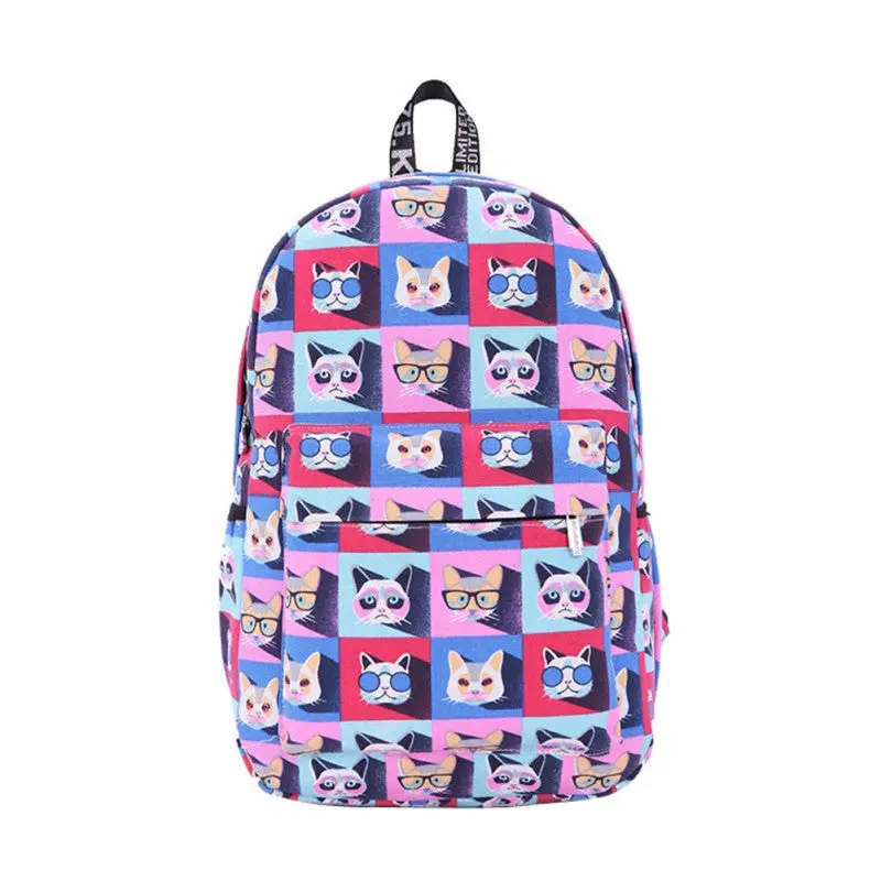 Fashion Retro Unisex Printing Graffiti Backpack College Wind Many Cat Backpack School Bags Cat Backpack Mochila Feminina 1