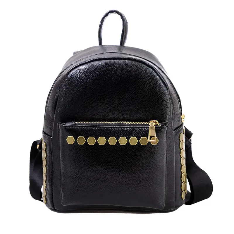 Fashion Rivet Women Bags Black Pu Leather Backpack Mochila Feminina Girl School Shoulder Bag Satchel Bolsa Feminina 1