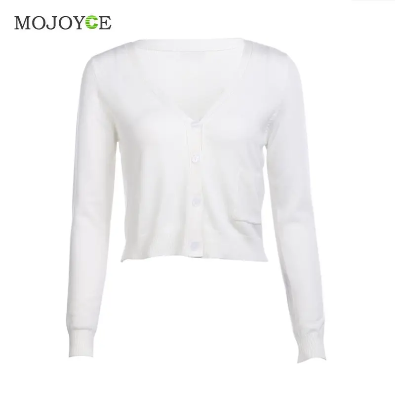 Fashion Short Style Thin Knit Cardigan Women Casual Knitted Sweater Long Sleeve Cardigan Coat Jacket Outwear Women Tops 3