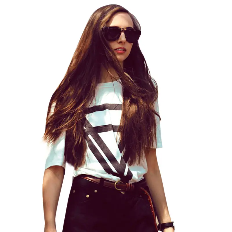 Fashion Slim Basic T Shirt Women Print Casual Slim Tops T-Shirts 1