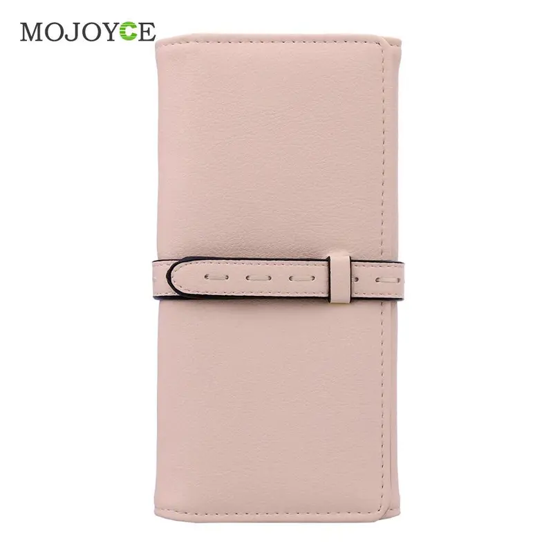 Fashion Solid Color Women Wallet Long Smooth Pu Leather Money Purse Id Credit Card Holder Coin Purses Clutch Money Bags 1