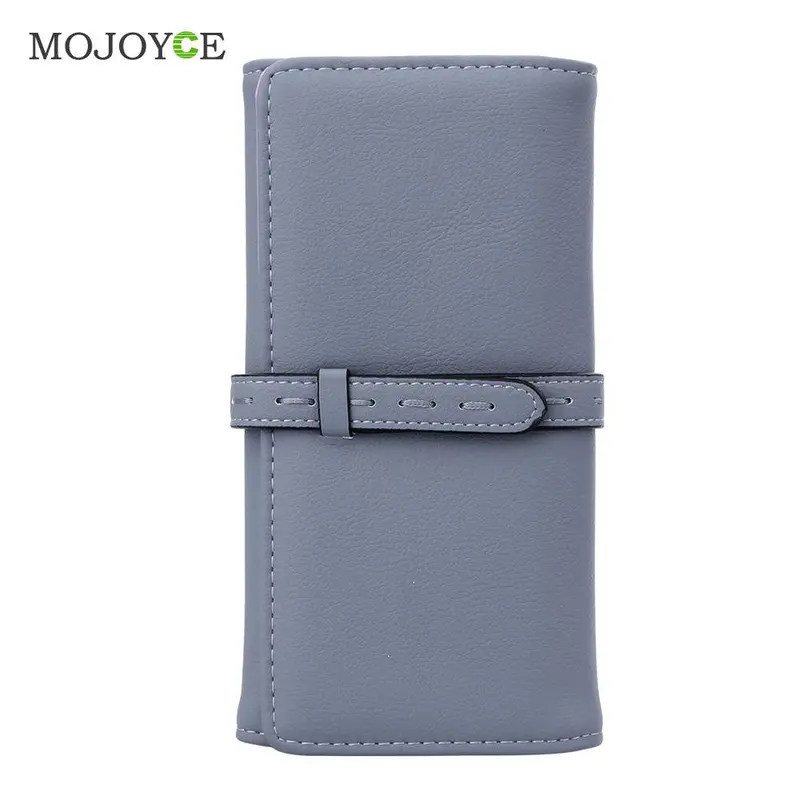 Fashion Solid Color Women Wallet Long Smooth Pu Leather Money Purse Id Credit Card Holder Coin Purses Clutch Money Bags 5