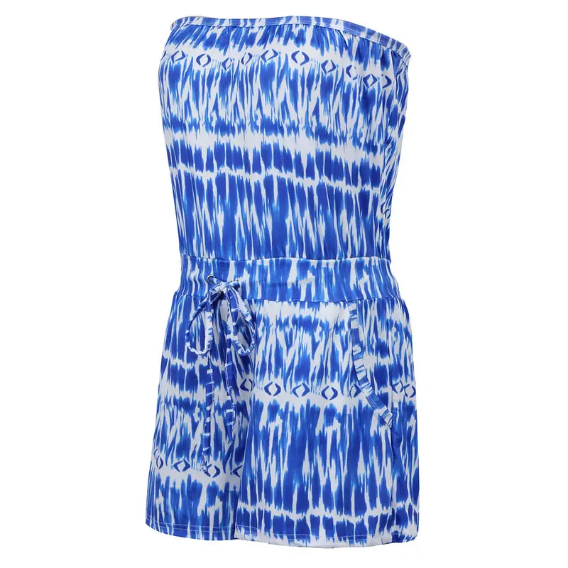 Fashion Strapless Off Shoulder Printed Jumpsuit Beachwear Short Combinaison Short Femme Jumpsuit Bodysuit Women Romper 6