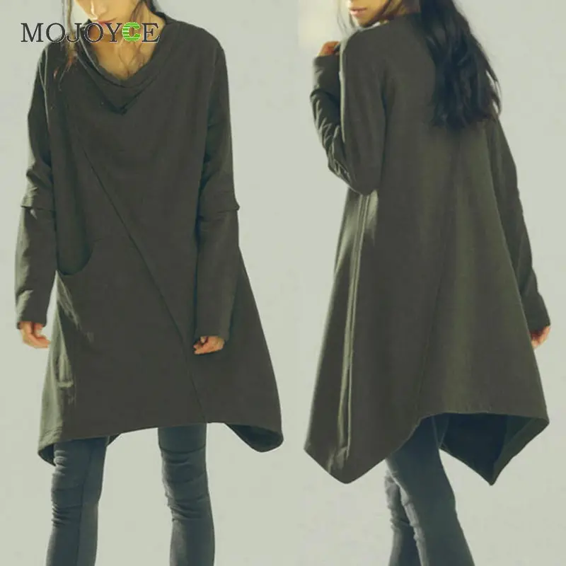 Fashion Sweatershirt Women Boho Irregular Long Sleeve Hoodie Women Loose Coat Womens Outwear Hoodie Pullover M ,L, Xl 3