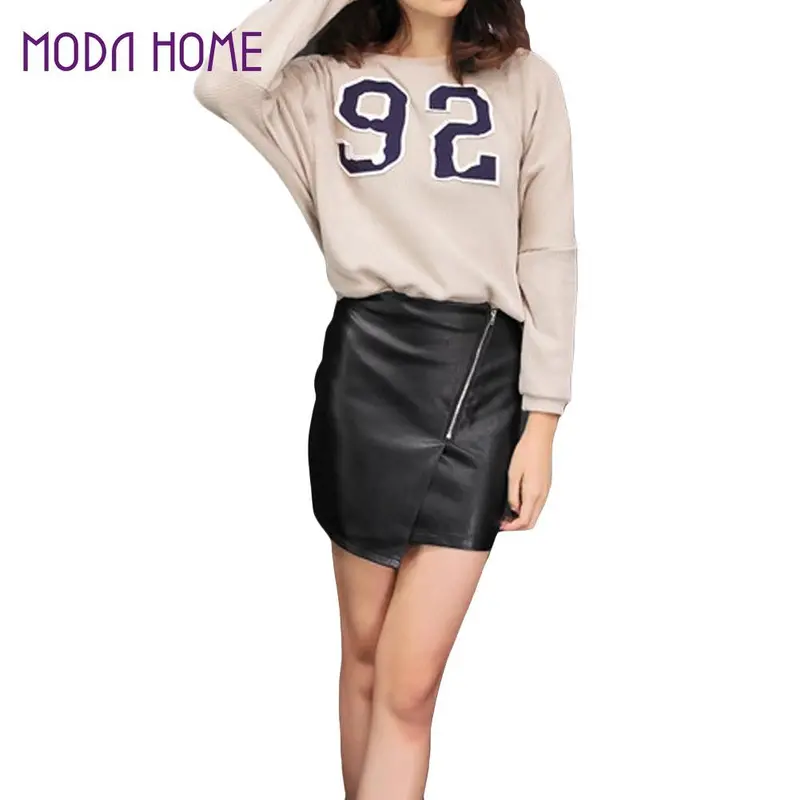 Fashion Tight Sexy Womens Bodycon Skirts Pu Leather Mini Short Skirt Black Wrap Pencil Skirts Plus Size Women Saiass 2