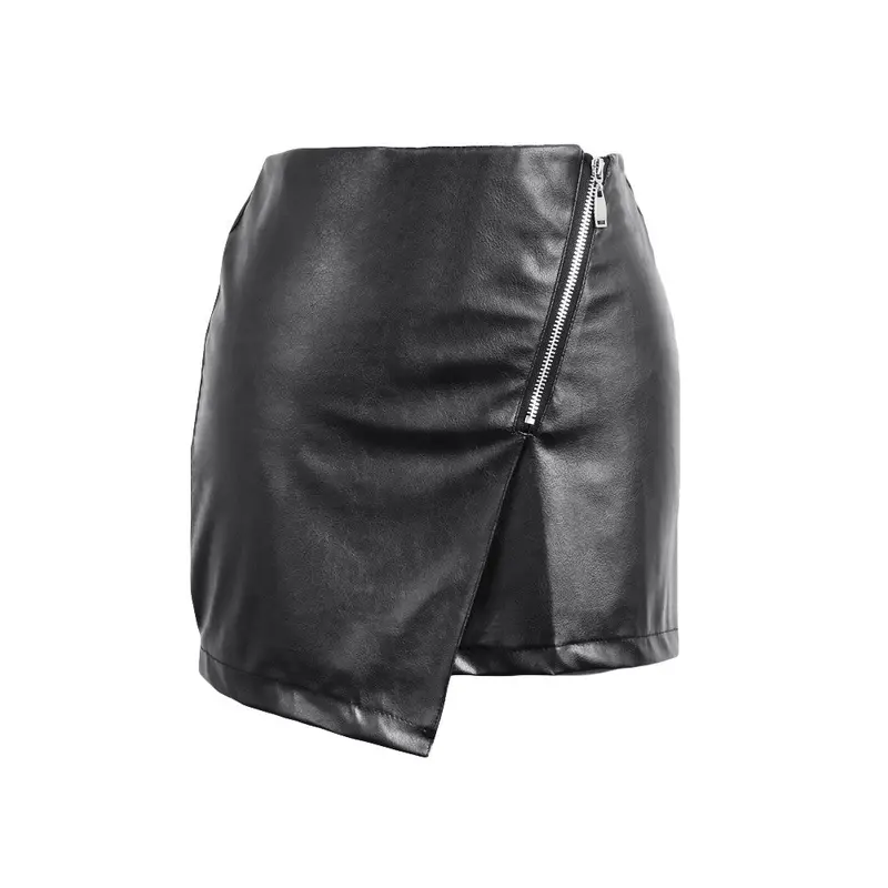 Fashion Tight Sexy Womens Bodycon Skirts Pu Leather Mini Short Skirt Black Wrap Pencil Skirts Plus Size Women Saiass 4