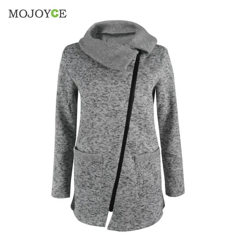 Fashion Warm Fleece Jacket Slant Zipper Collared Coat Slim Fit Women Clothes Plus Size Zipper Women Jacket 2