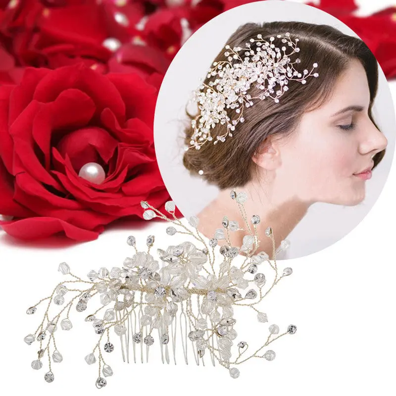 Fashion Women Alloy Rhinestone Bridal Hair Comb Wedding Jewelry Bride Headwear New Promotion 2