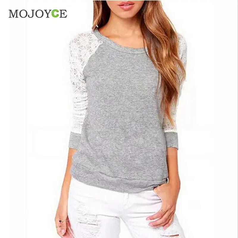 Fashion Women Backless Embroidery Lace T Shirts Casual Long Sleeve Tee Blusa Crop Top Asautimn Tshirt Women Cropped Feminino 2