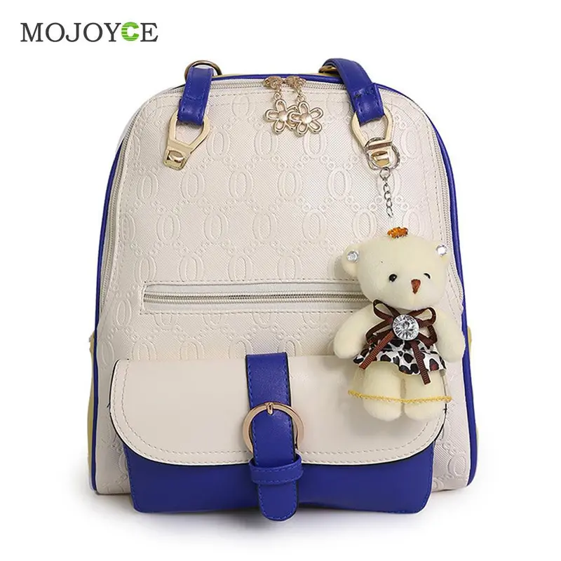 Fashion Women Backpack Bear Accessary Shoulder Bag School Bags For Teenager Girl Backpack Mochila Feminina Bolsas Rucksack 2