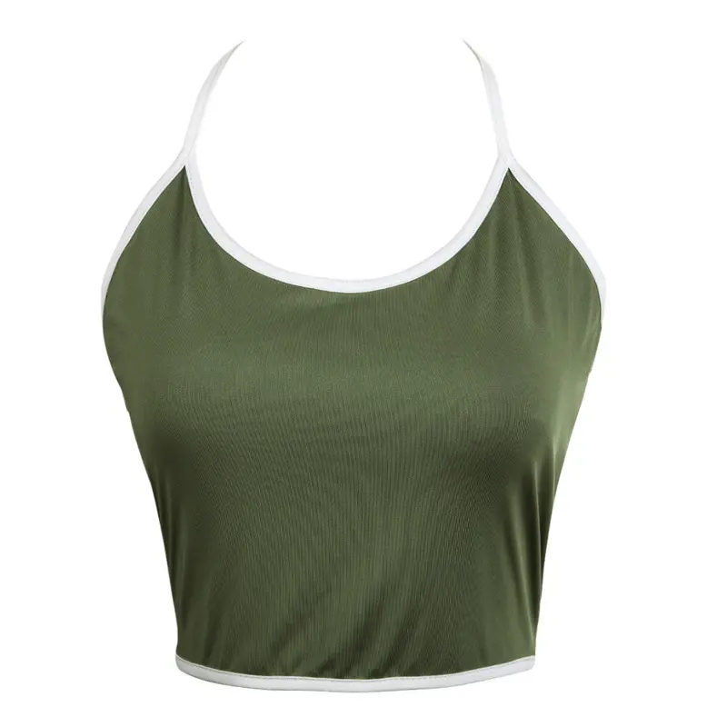 Fashion Women Base Shirt Camisole Crop Top Black Green Pink O-Neck Intimates 4