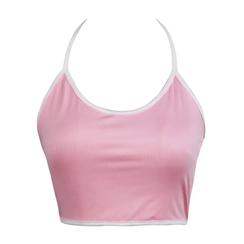 Fashion Women Base Shirt Camisole Crop Top Black Green Pink O-Neck Intimates 7