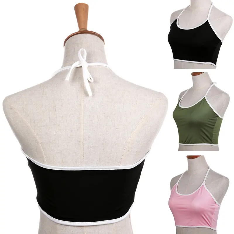 Fashion Women Base Shirt Camisole Crop Top Black Green Pink O-Neck Intimates 8
