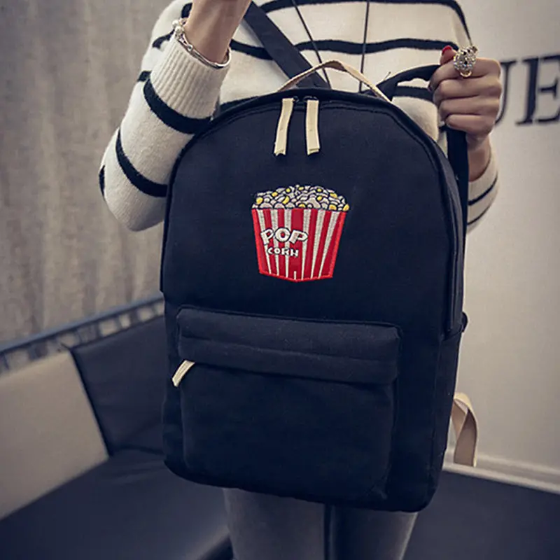 Fashion Women Canvas Travel Bag Backpack Rucksack Embroidery Lovers Shoulder School Bag Satchel Book Bags Mochila Backpacks1stl 1