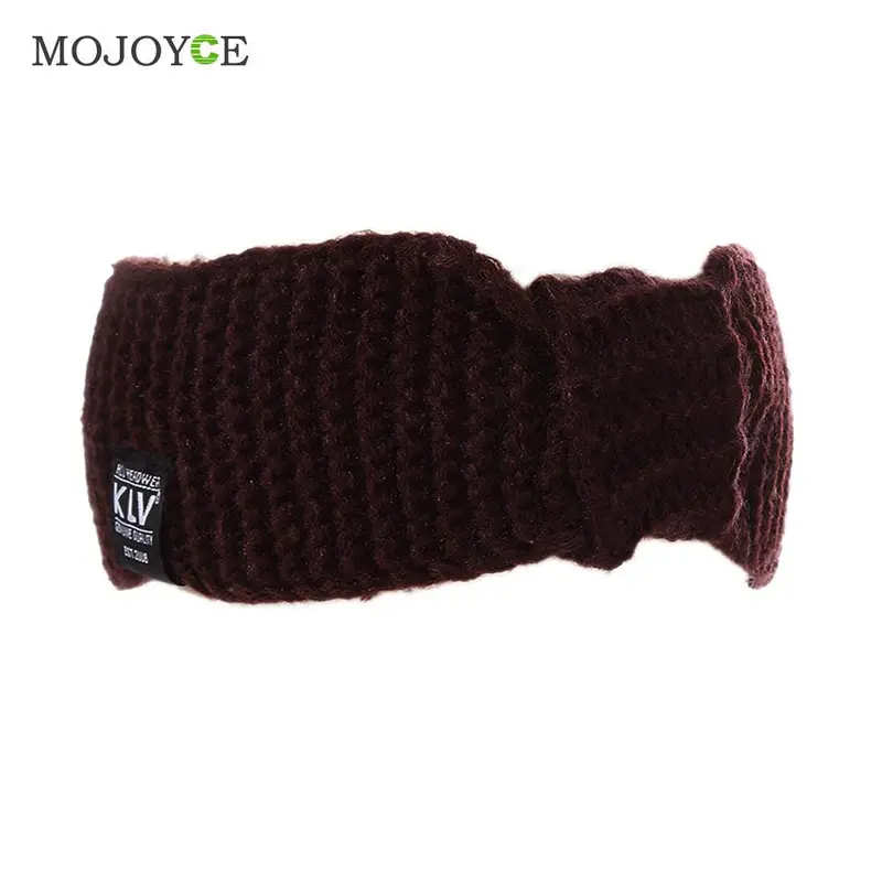 Fashion Women Crochet Bow Knot Knitted Head Hair Band Knit Headband Ear Warmer Accessories 3