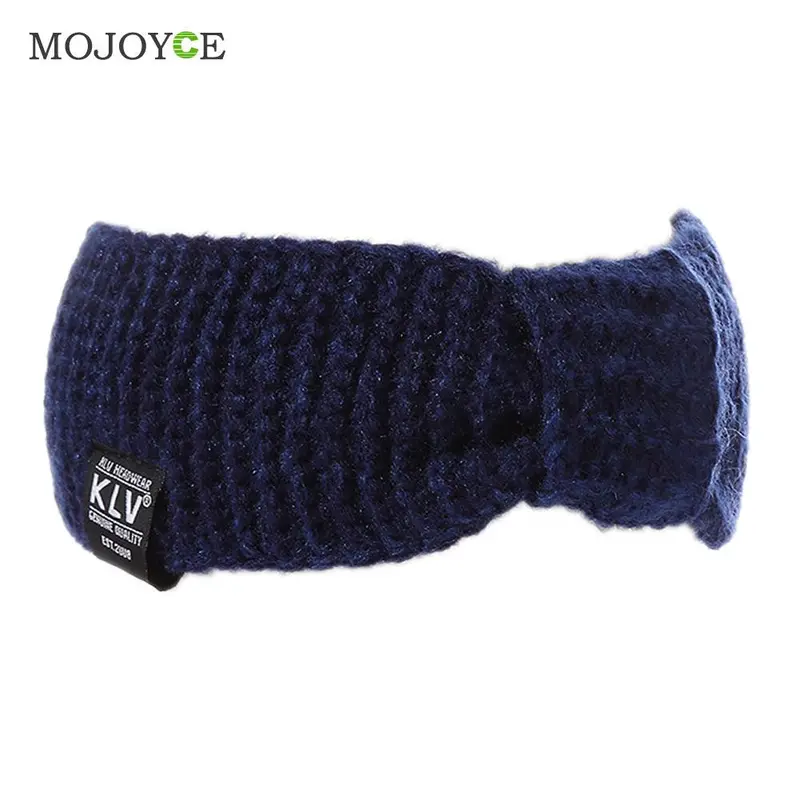 Fashion Women Crochet Bow Knot Knitted Head Hair Band Knit Headband Ear Warmer Accessories 4