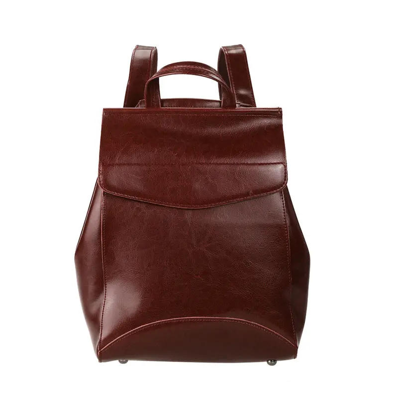 Fashion Women Girls Leather Backpack School Treval Backpack Cattlehide Leather Shoulders Bags Laptop Bag Rucksack Mochilas 2