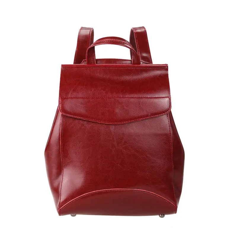 Fashion Women Girls Leather Backpack School Treval Backpack Cattlehide Leather Shoulders Bags Laptop Bag Rucksack Mochilas 3