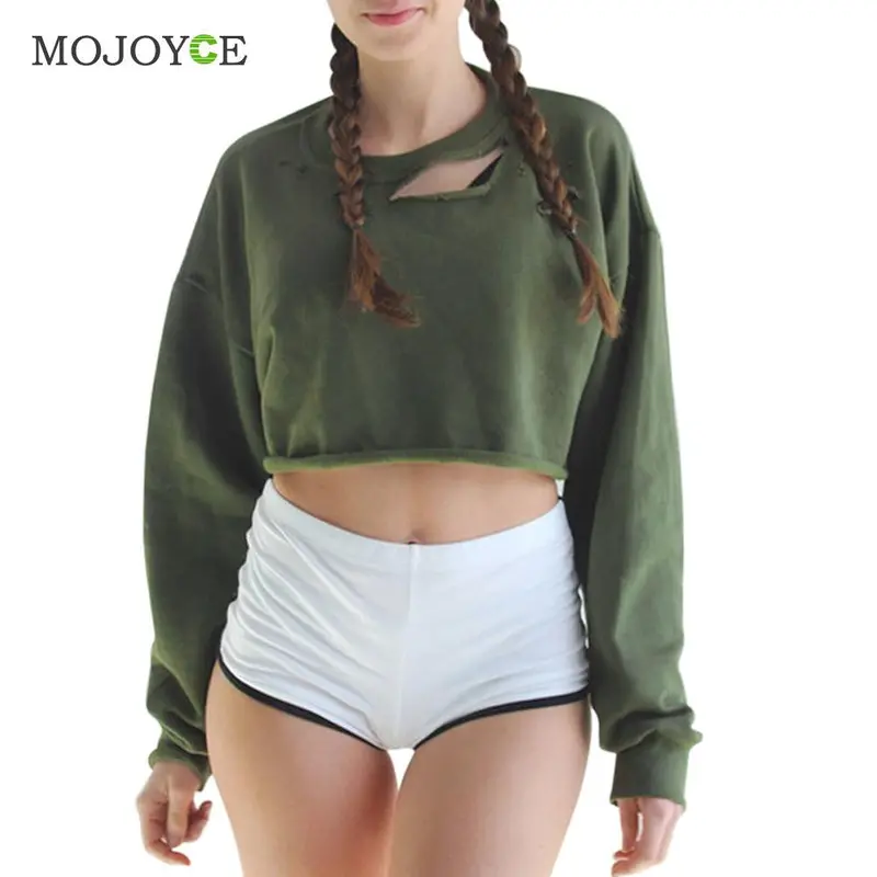 Fashion Women Hoodie Sweatshirts Jumper Sweatershirt Women Army Green Top Coat Pullover Women Tops Short Hoodie Women 1