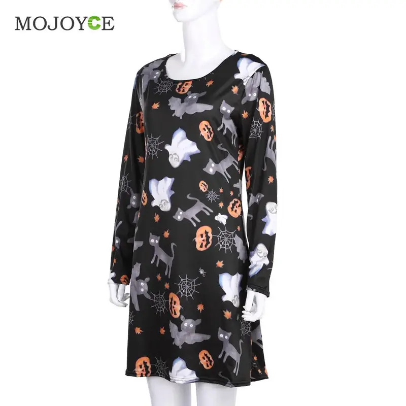Fashion Women Ladies Halloween Prints Swing Skater Halloween Dress 3