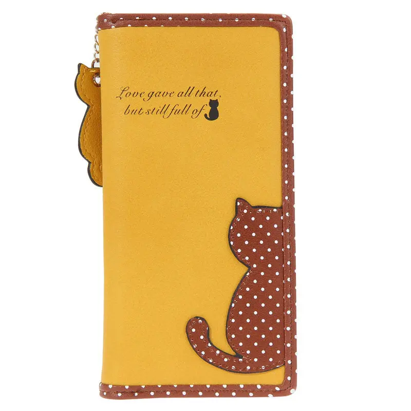 Fashion Women Lady Cute Cat Clutch Long Purse Wallet Card Holder Mobile Bag 6 Colors 2