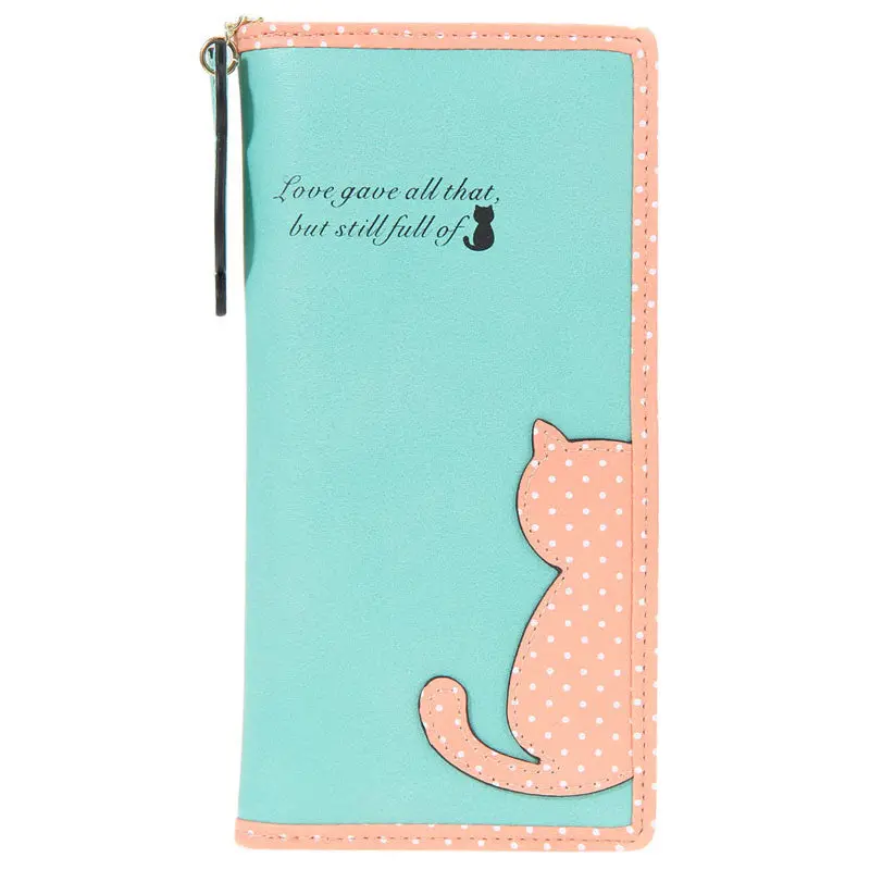 Fashion Women Lady Cute Cat Clutch Long Purse Wallet Card Holder Mobile Bag 6 Colors 3