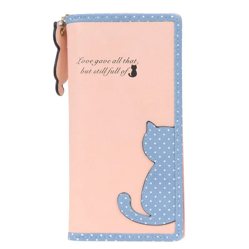Fashion Women Lady Cute Cat Clutch Long Purse Wallet Card Holder Mobile Bag 6 Colors 4