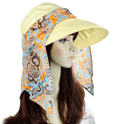 Fashion Women Lady Folding Uv Protection Roll Up Wide-Brimmed Hat Multifunction Beach Sun Hat 4