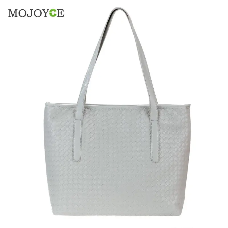 Fashion Women Leather Handbag Pu Knitting Plaid Crocodile Pattern Messenger Crossbody Bag Big Tote Bolsas Femininas Sac A Main 1