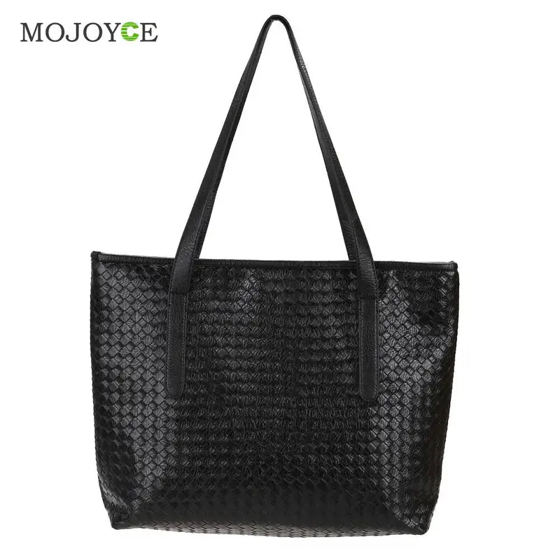 Fashion Women Leather Handbag Pu Knitting Plaid Crocodile Pattern Messenger Crossbody Bag Big Tote Bolsas Femininas Sac A Main 4