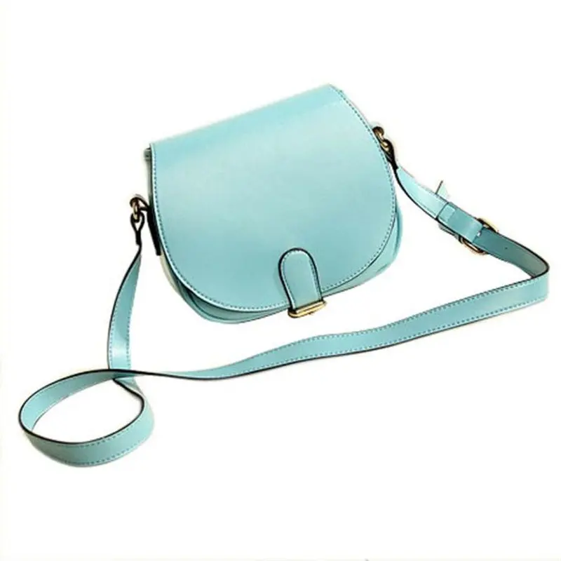 Fashion Women Leather Shoulder Bag Clutch Handbag Candy Color Portable Mini Tote Purse Hobo Messenger Bags 2