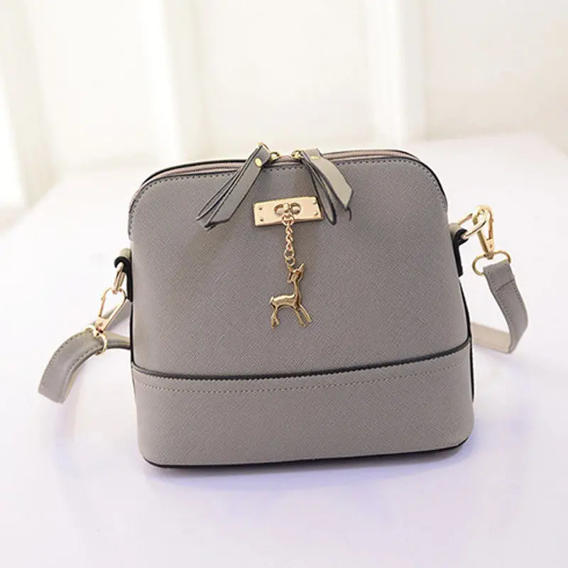 Fashion Women Messenger Bags Ladies Casual Small Shell Leather Crossbody Shoulder Bag Zipper Bag 3
