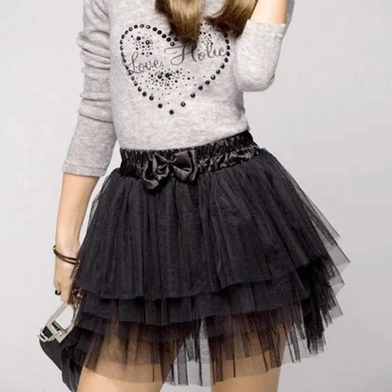 Fashion Women New Cute Lace Gauze Girl's Full Tutu Tulle Tier 5 Layers Mini Short Skirts Free Size 1