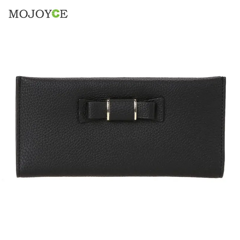 Fashion Women Pu Leather Bow Wallet Card Holder Coin Purse Women Clutch Purses Carteira Mujer Feminina Id Credit Card Purse 1