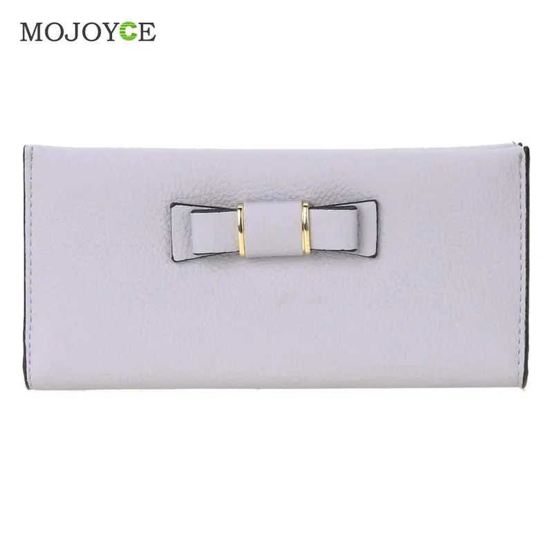 Fashion Women Pu Leather Bow Wallet Card Holder Coin Purse Women Clutch Purses Carteira Mujer Feminina Id Credit Card Purse 2