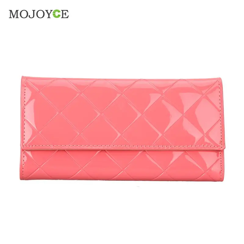 Fashion Women Pu Long Leather Wallet Ladies Clutch Coin Purse Card Holder Clutch Handbag Clutch Women Wallet Zipper Purse 2