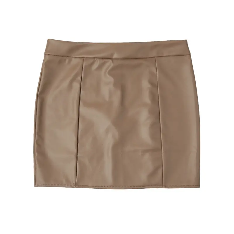 Fashion Women Pu Skirt Leather High Waist Skirts Tight Stretch Short Pencil Mini Skirt Saiass 1