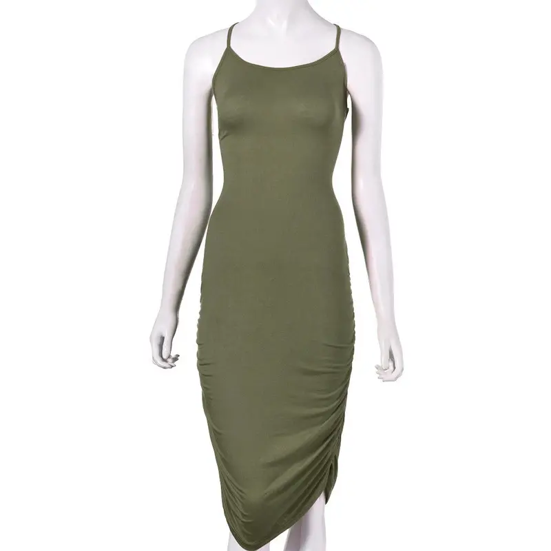 Fashion Women Sexy Lace Bandage Elastic High Waist Sleeveless Stripe Party Short Mini Buttocks Dress 1