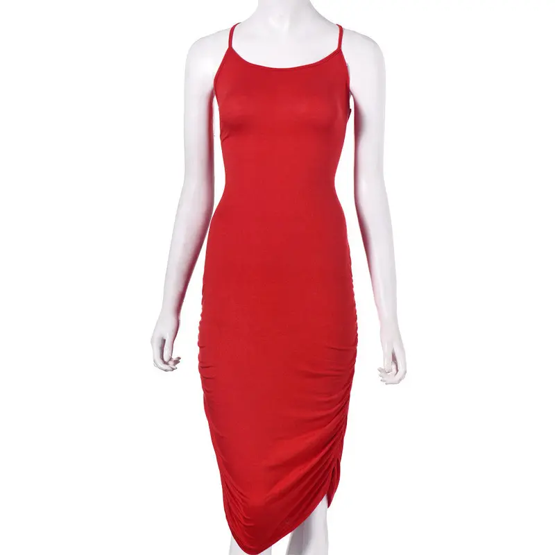 Fashion Women Sexy Lace Bandage Elastic High Waist Sleeveless Stripe Party Short Mini Buttocks Dress 5