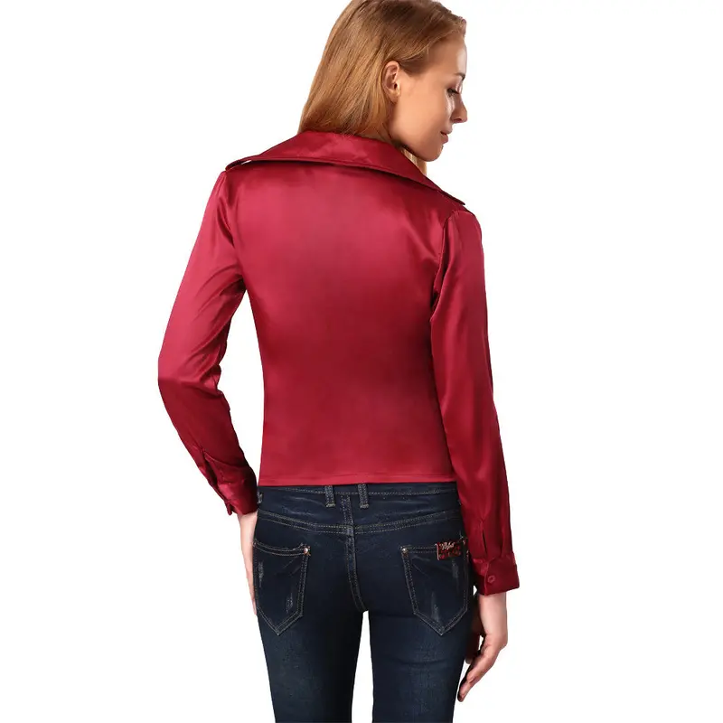 Fashion Women Shirt Plunge V Neck Solid Blusass Long Sleeve Side Tie Crop Top Strap Sexy Blouse Tops Pink/Beige 5